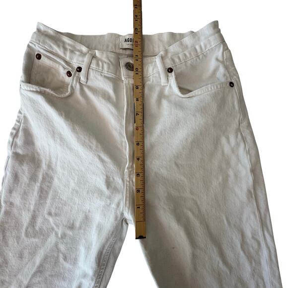 AGOLDE Riley Long High-Rise Straight Jeans sour cream‎ white 28 - Picture 6 of 12
